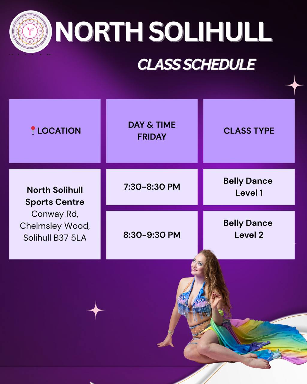 belly dance solihull schedule everyone active